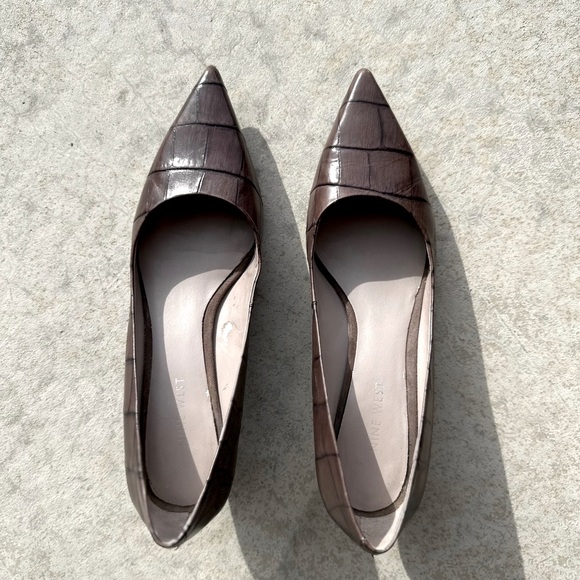 J. Crew Shoes - Nine West Snakeskin pattern, grey/purple pumps 8M